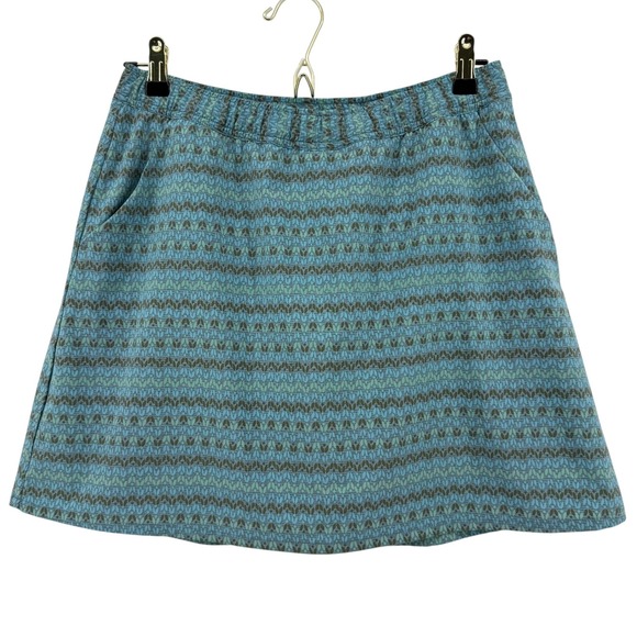 Toad&Co Pants - Toad & Co Athletic Skort Womens Small Teal Gray Geometric Print Active Skirt